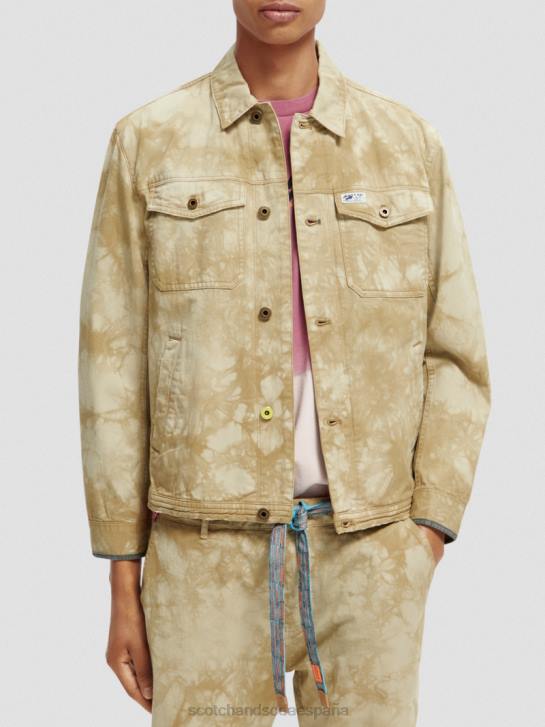 chaqueta estilo camionero de mezclilla con efecto tie dye V4ND577 ropa combinacion b Scotch Soda hombres V4ND577 SCOTCH SODA Espana fresco sin esfuerzo Sudadera Scotch and Soda para el explorador